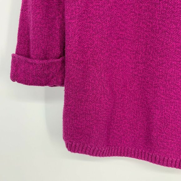 Karen Scott Sweater Purple Crewneck Pullover Rolled Cuff 3/4 Sleeve - Picture 10 of 10